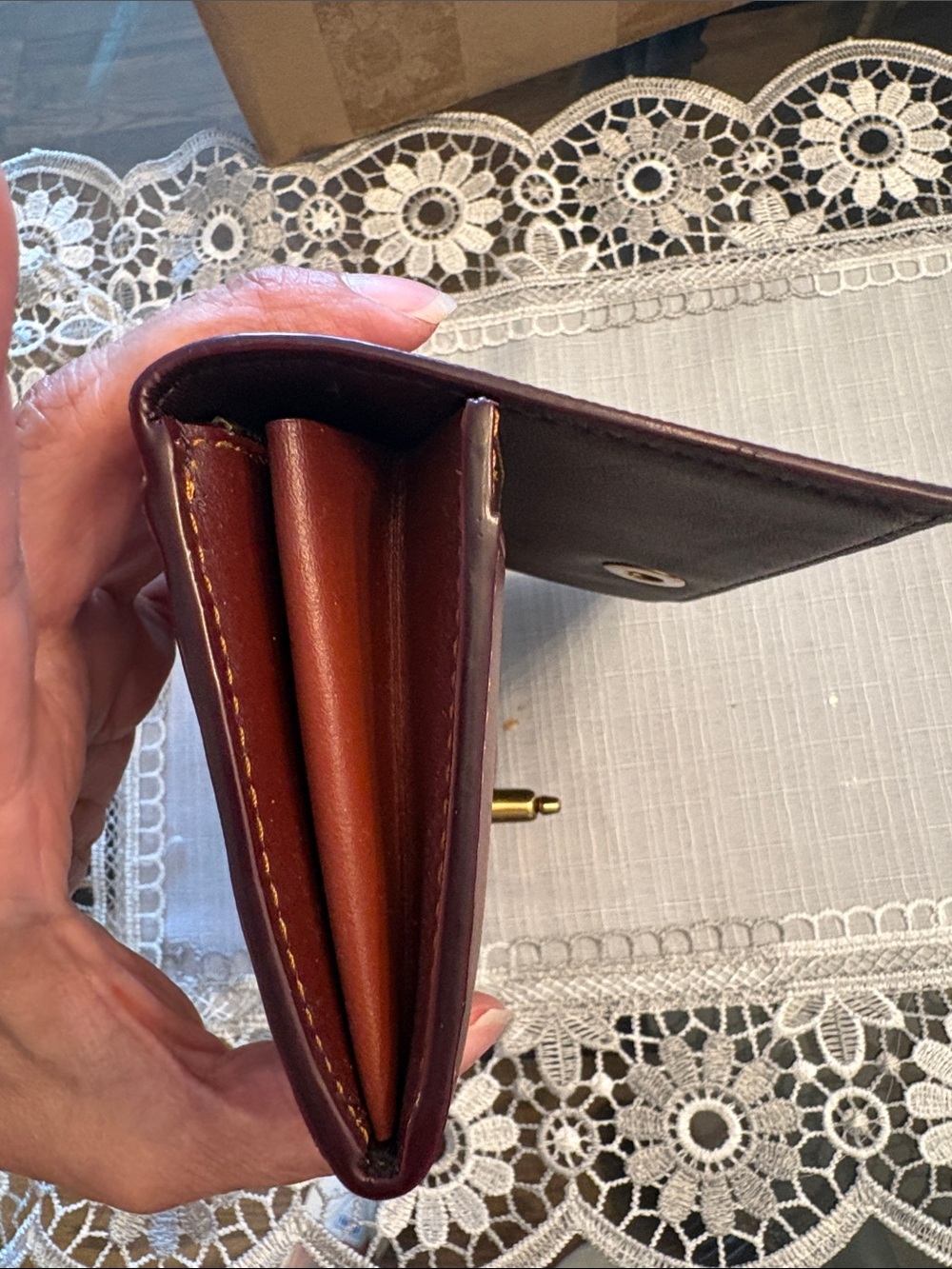 Coach Brown Signature Floral Turnlock Continental Wallet with Gold Hardware - Picture 8 of 11